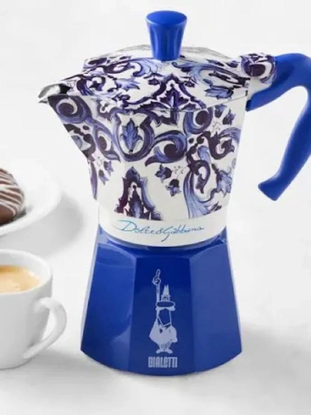 Dolce & Gabbana Blue and White Decorative Stovetop Espresso Maker